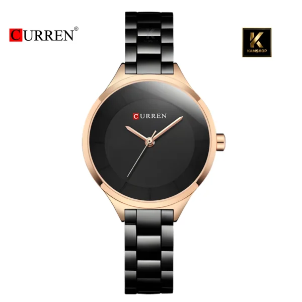 Montre Femme Elegante Acier inoxydable Lady-Black Black CURREN