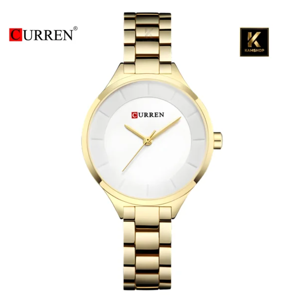 Montre Femme Elegante Acier inoxydable Lady-Gold White CURREN