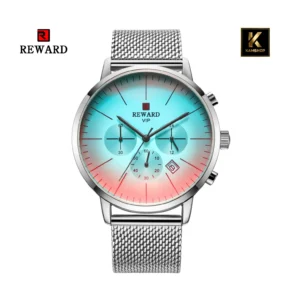 Montre en mesh analogique pour homme en acier inoxydable REWARD Men Silver