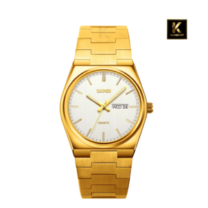 Montre de luxe à quartz Waterproof pour homme Gold Blanc SKMEI 9288