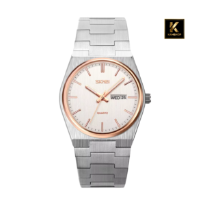 Montre de luxe à quartz Waterproof pour homme Silver Rose Gold Blanc SKMEI 9288