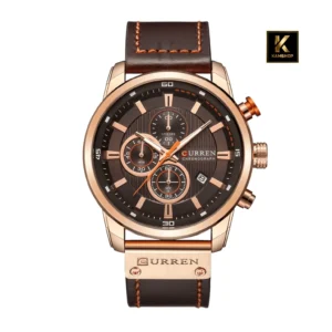 Montre hommes en cuir chronographe CURREN 8291 Rose Coffee