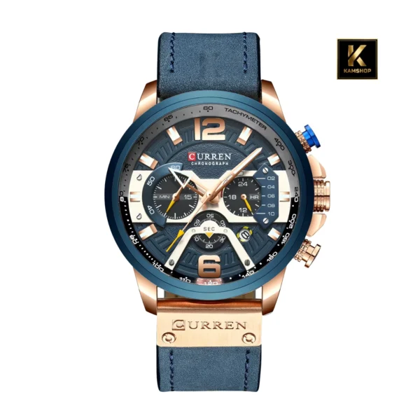 Montre hommes en cuir chronographe CURREN 8329 Blue