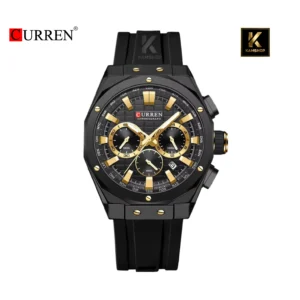 Montre homme élégante au cadran noir CURREN 8464 BLACK GOLD